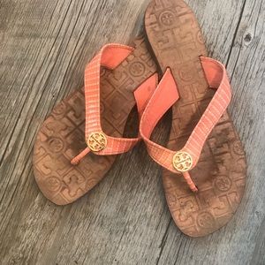 Tory Burch Coral Patent Leather Flip Flop
